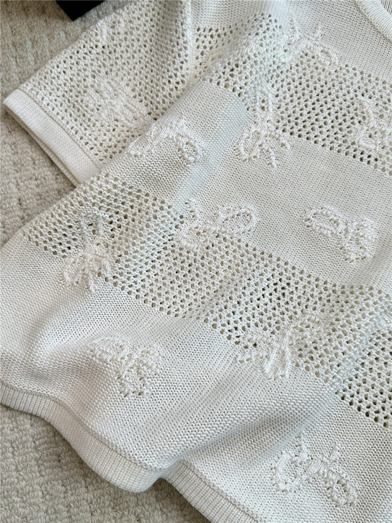 Ch**el positioning bow embroidered jacquard t-shirt