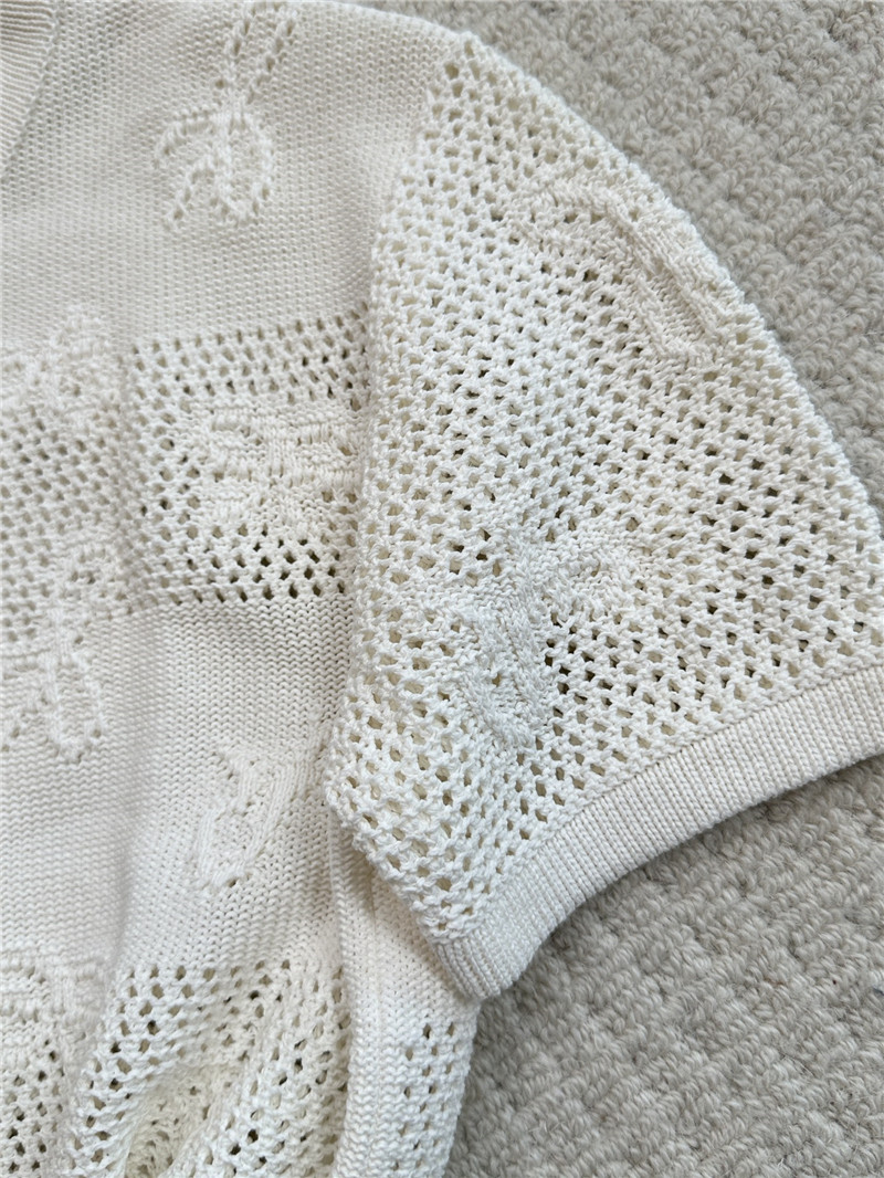 Ch**el positioning bow embroidered jacquard t-shirt