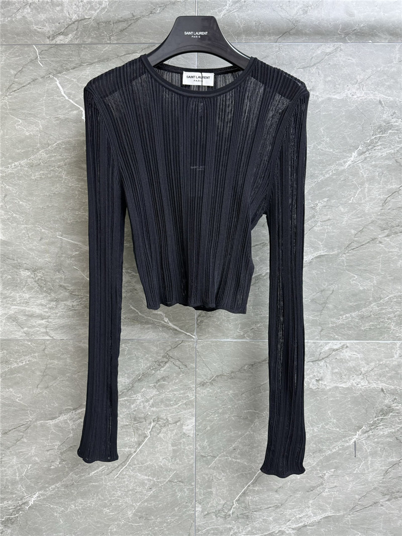 Y51 slightly see-through knitted top