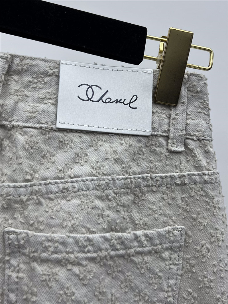 Ch**el jacquard wide leg jeans
