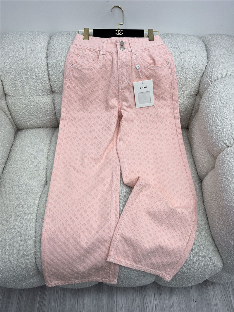 Ch**el jacquard wide leg jeans