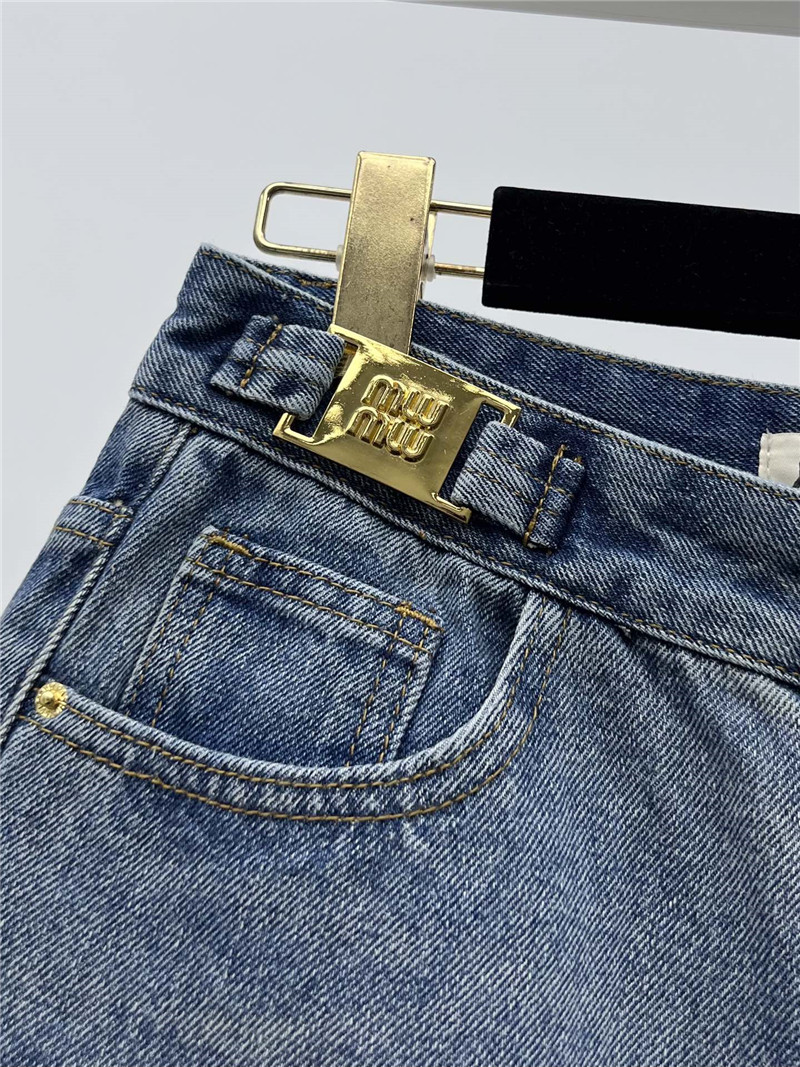 M1um1u waist gold button wide leg pants