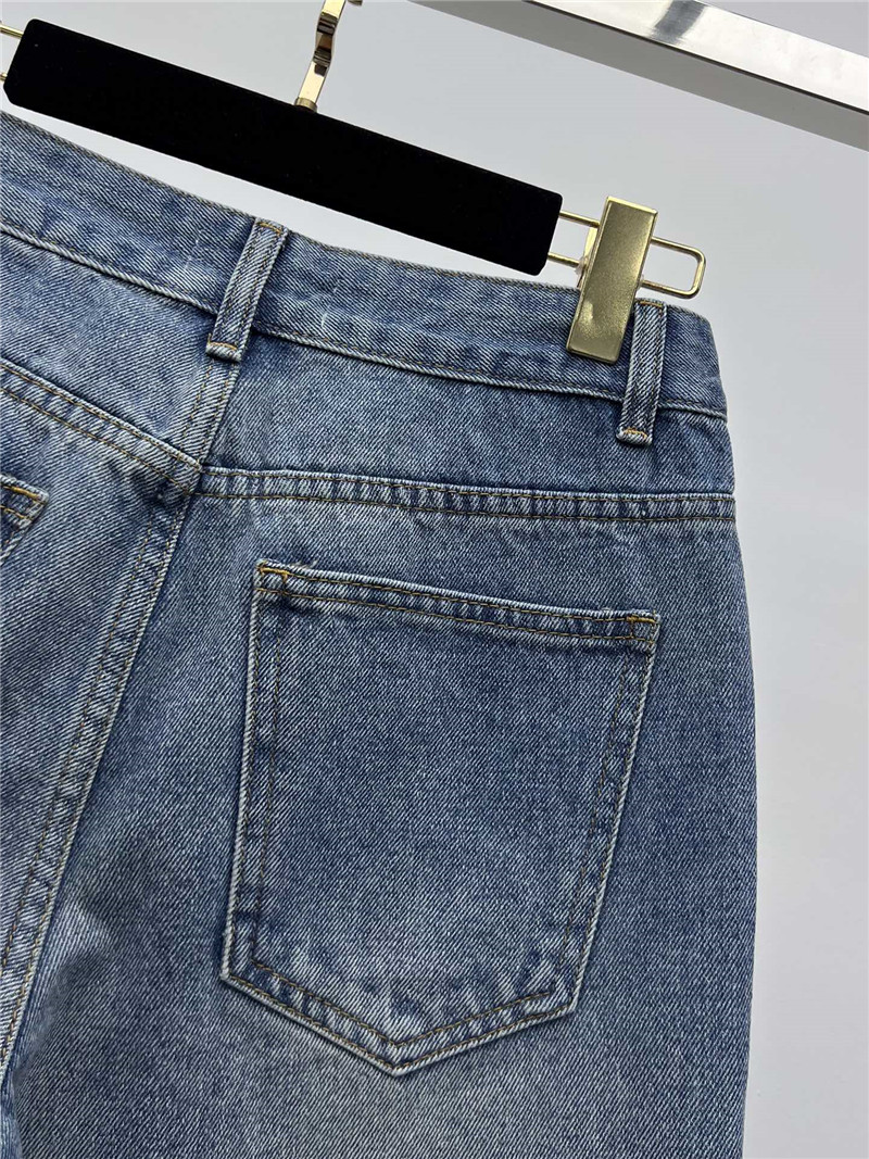 M1um1u waist gold button wide leg pants