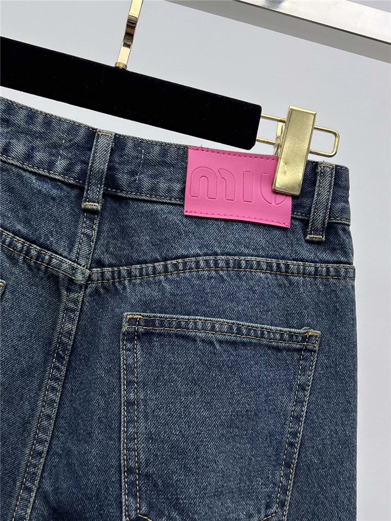 M1um1u pink letter logo wide leg pants