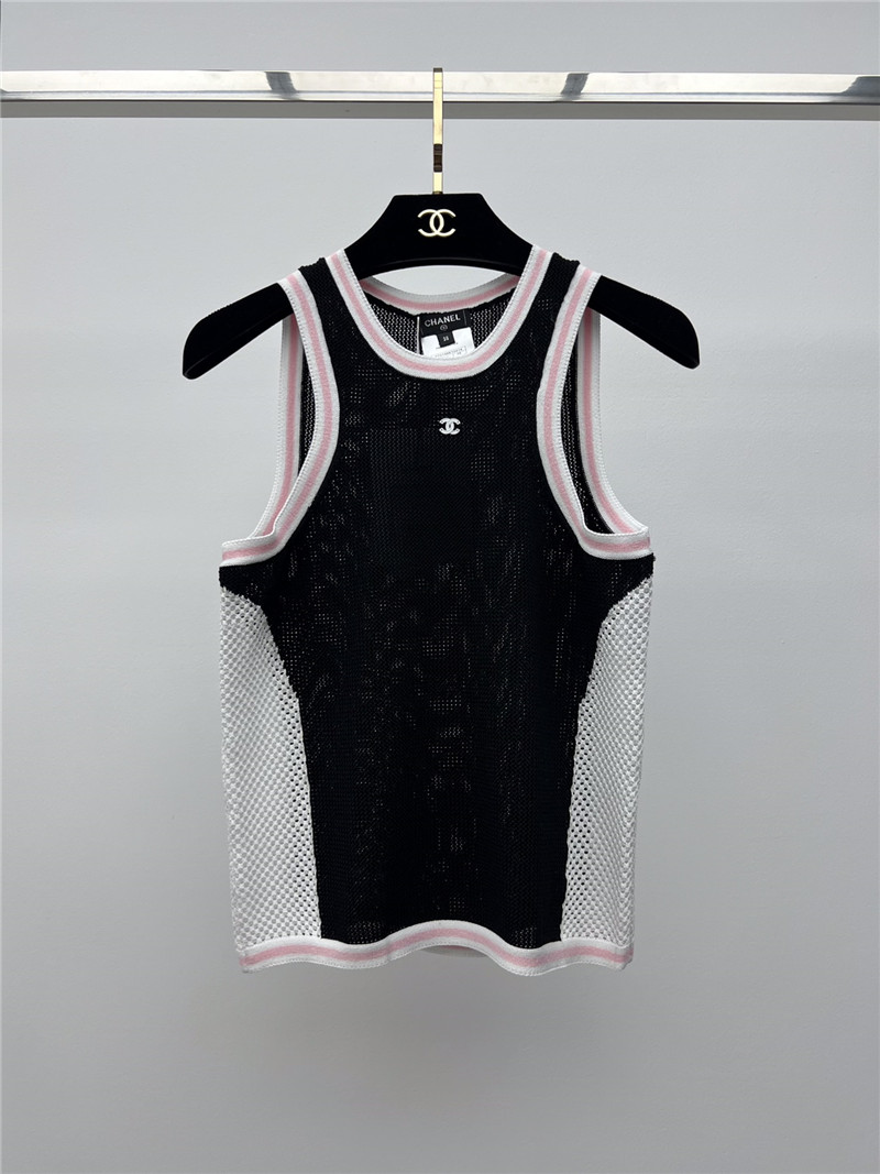 Ch**el mesh hollow knitted vest