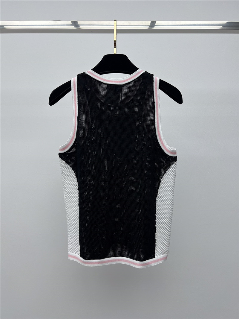 Ch**el mesh hollow knitted vest