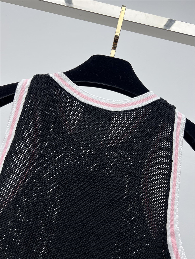 Ch**el mesh hollow knitted vest