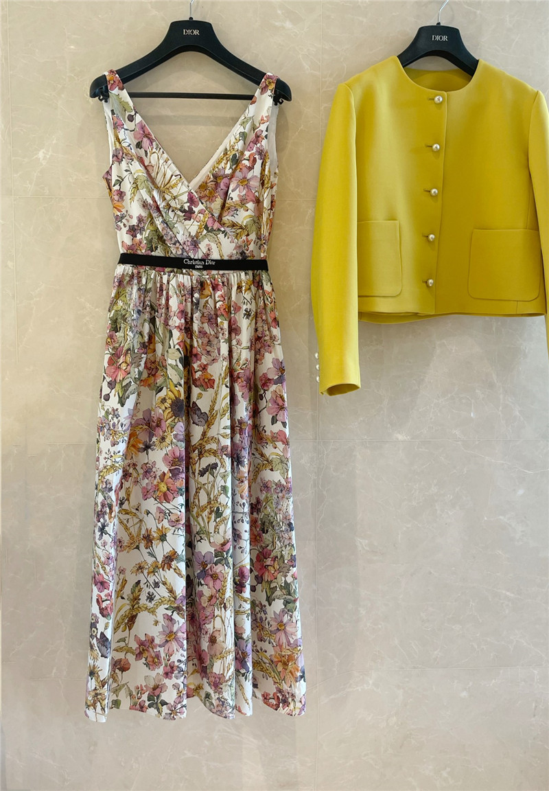 D10r v-neck vest print dress