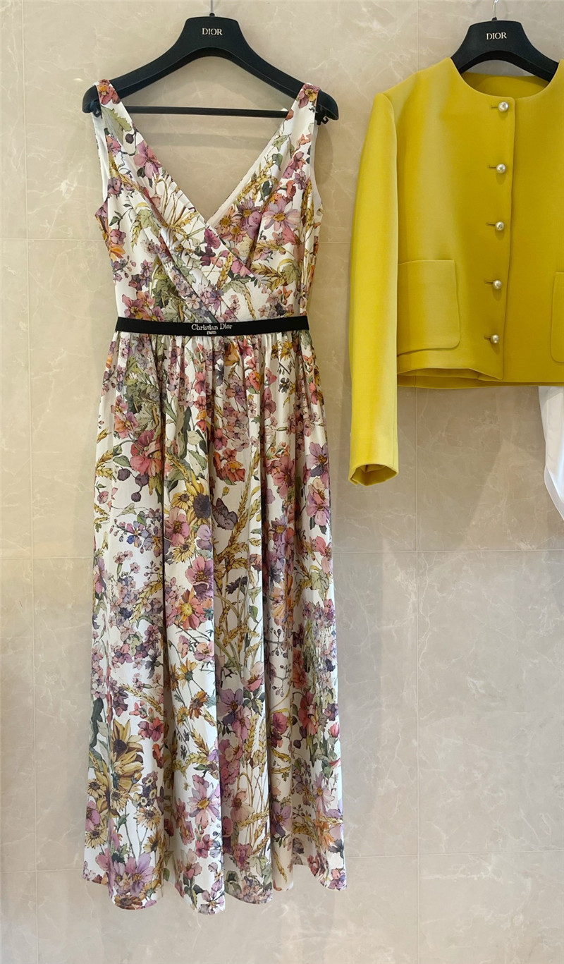 D10r v-neck vest print dress