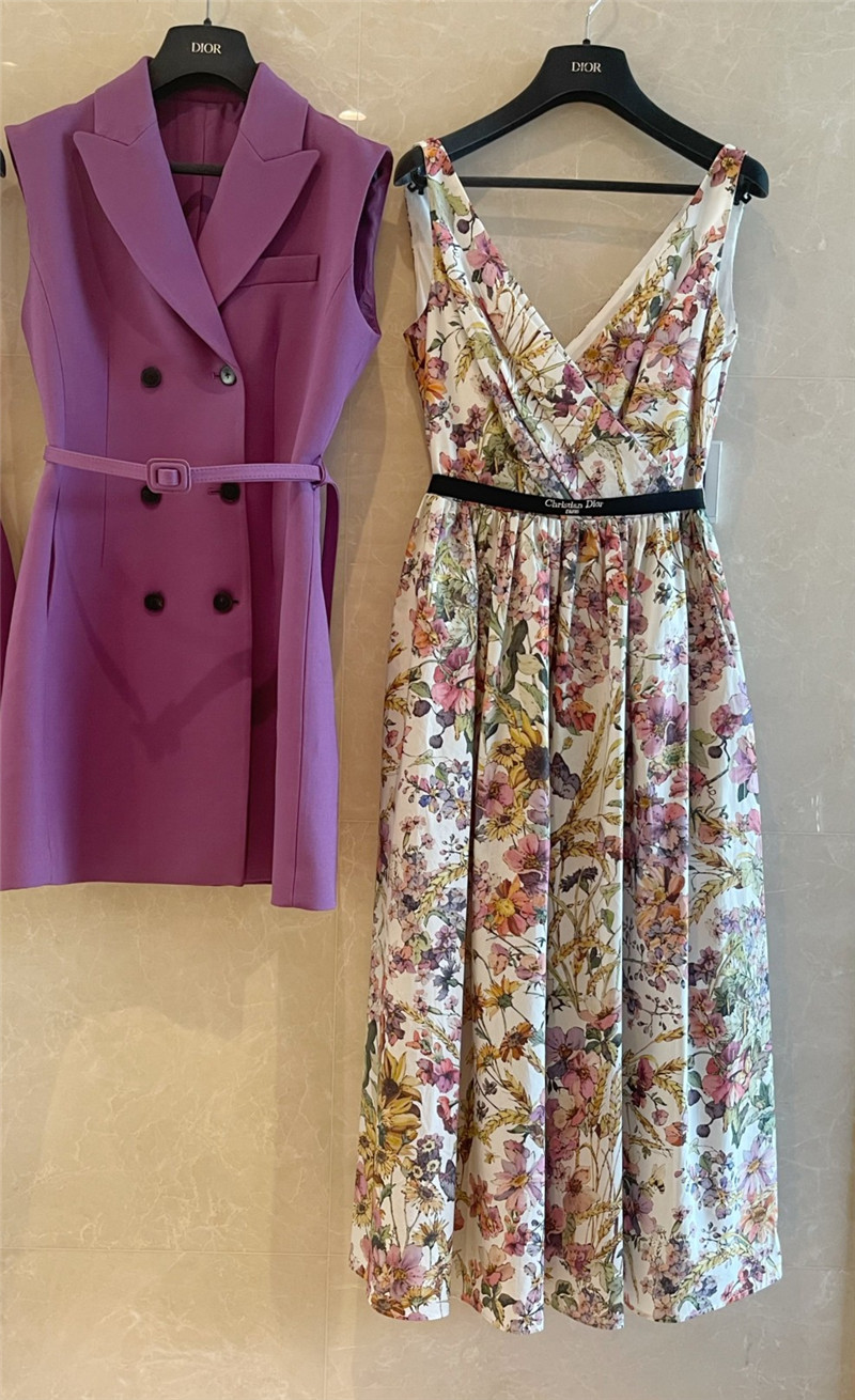 D10r v-neck vest print dress