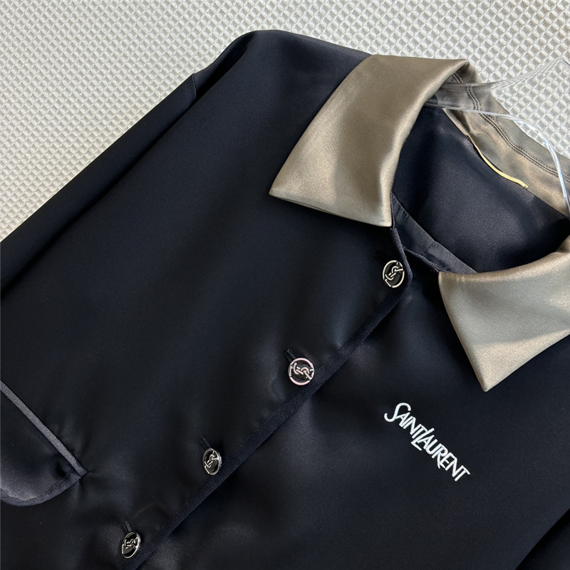 Y51 contrasting small lapel satin jacket