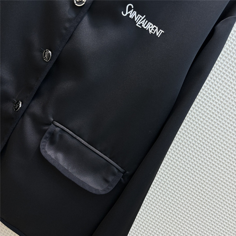 Y51 contrasting small lapel satin jacket