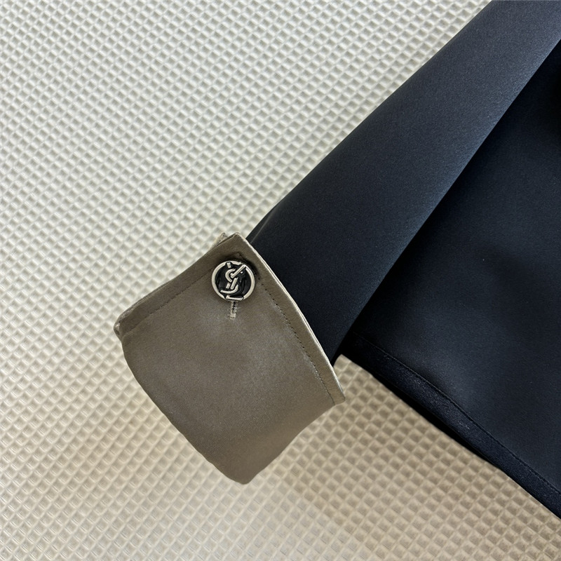 Y51 contrasting small lapel satin jacket