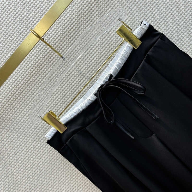 Y51 double-layered waistband ice silk wide-leg pants