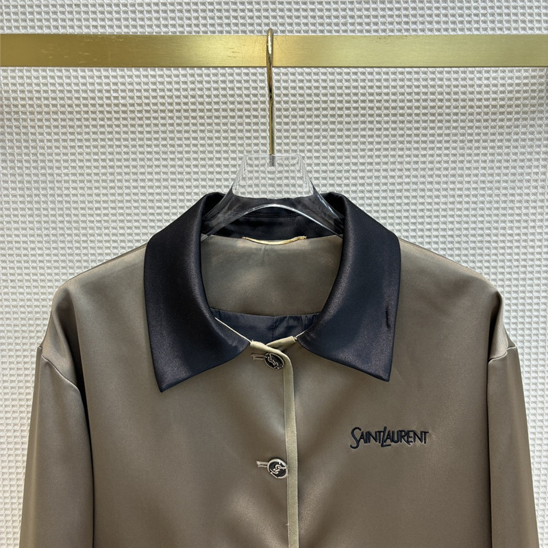 Y51 contrasting small lapel satin jacket