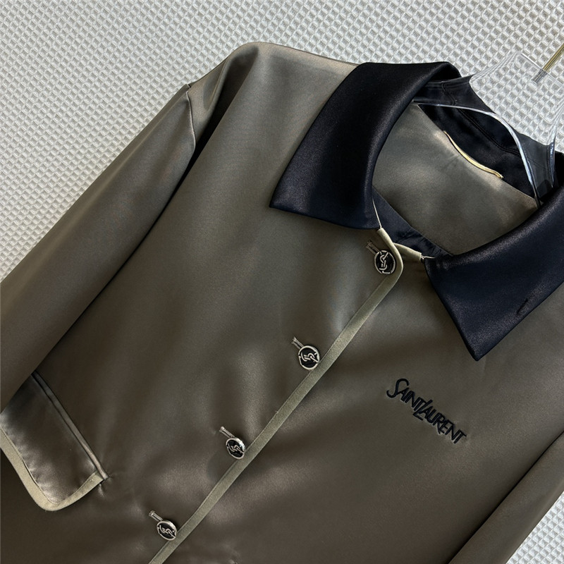 Y51 contrasting small lapel satin jacket