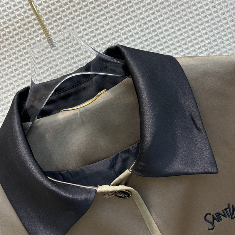 Y51 contrasting small lapel satin jacket