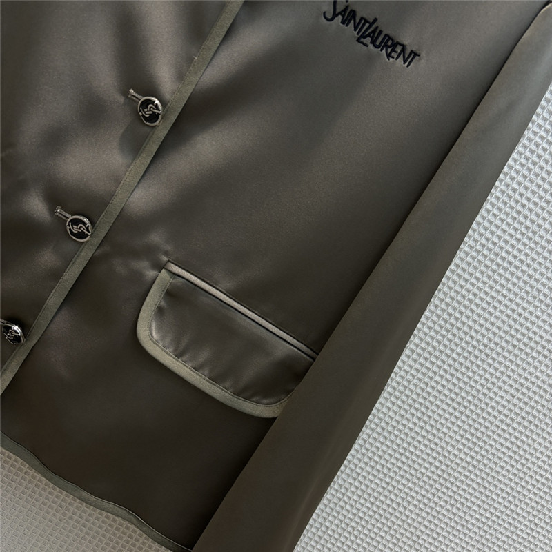 Y51 contrasting small lapel satin jacket