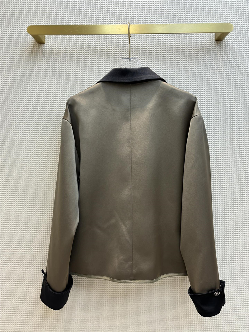 Y51 contrasting small lapel satin jacket
