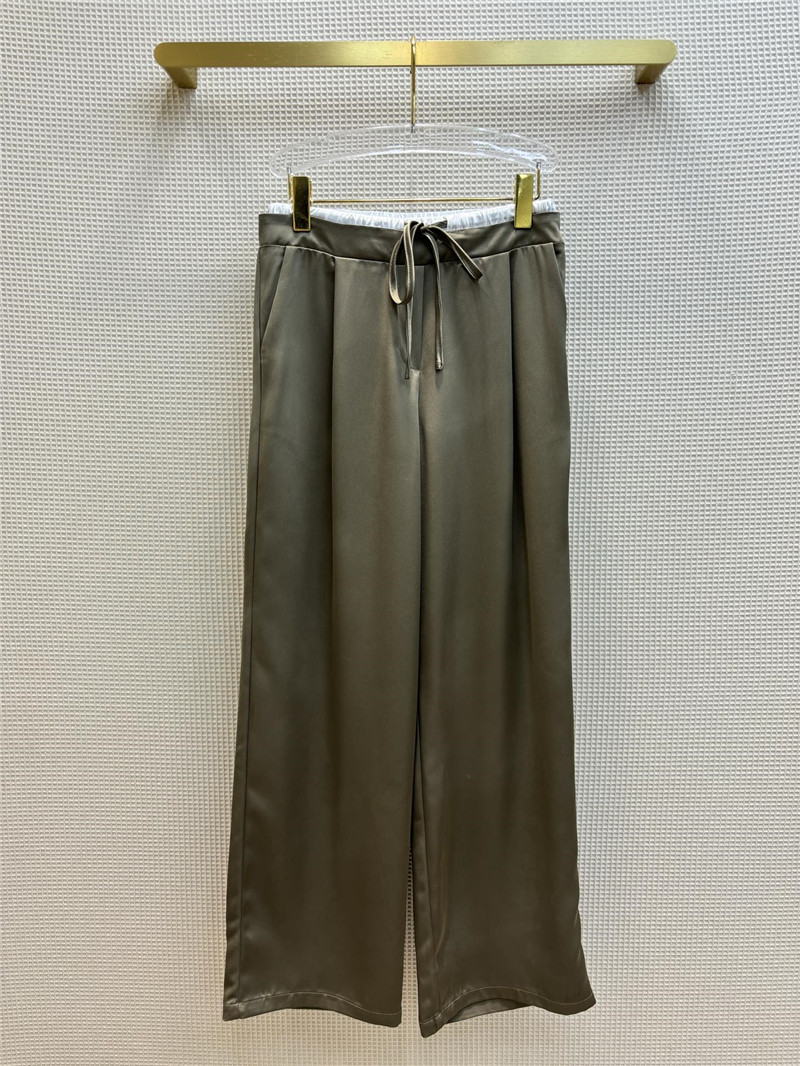 Y51 double-layered waistband ice silk wide-leg pants