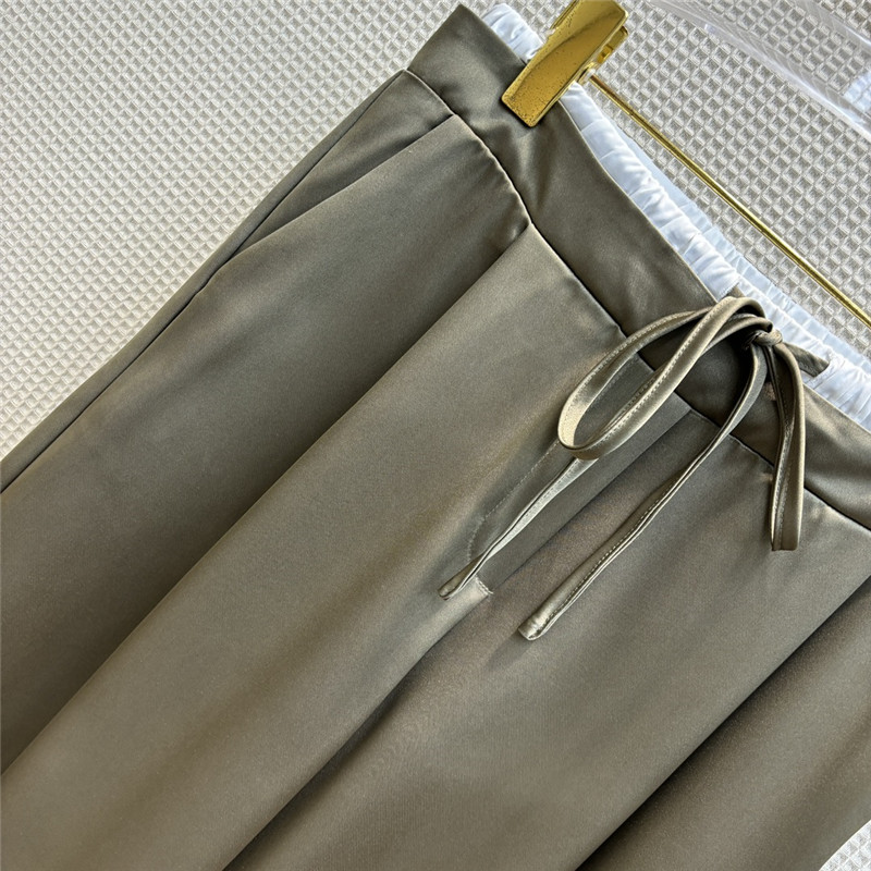 Y51 double-layered waistband ice silk wide-leg pants