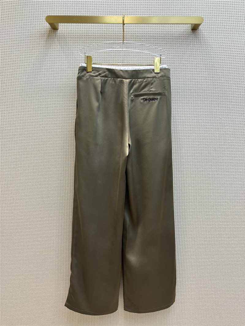 Y51 double-layered waistband ice silk wide-leg pants