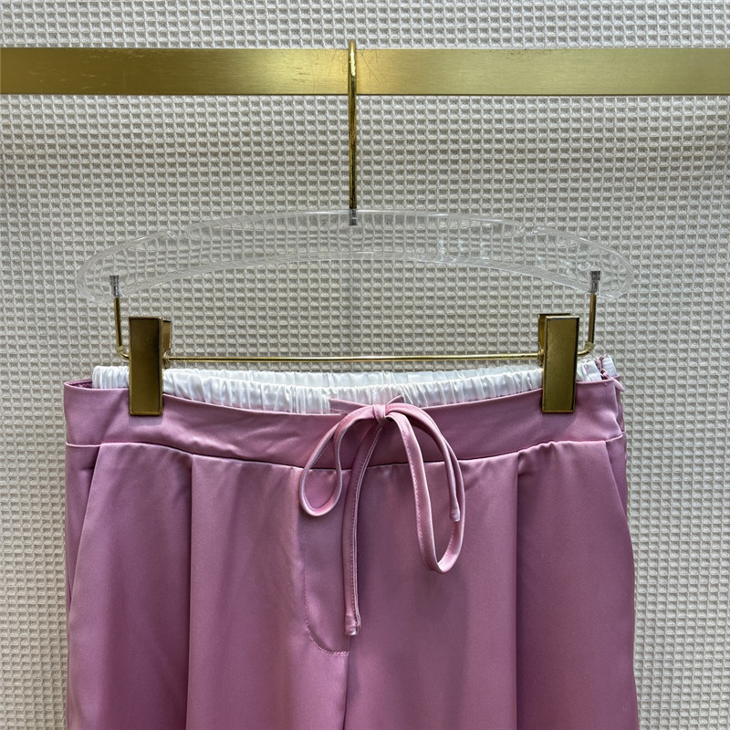 Y51 double-layered waistband ice silk wide-leg pants