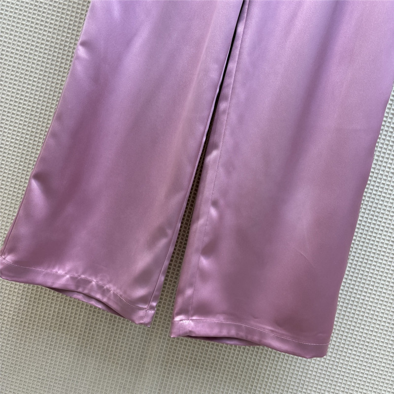 Y51 double-layered waistband ice silk wide-leg pants