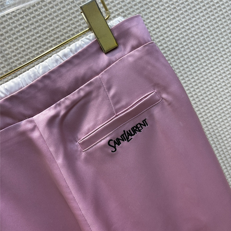 Y51 double-layered waistband ice silk wide-leg pants