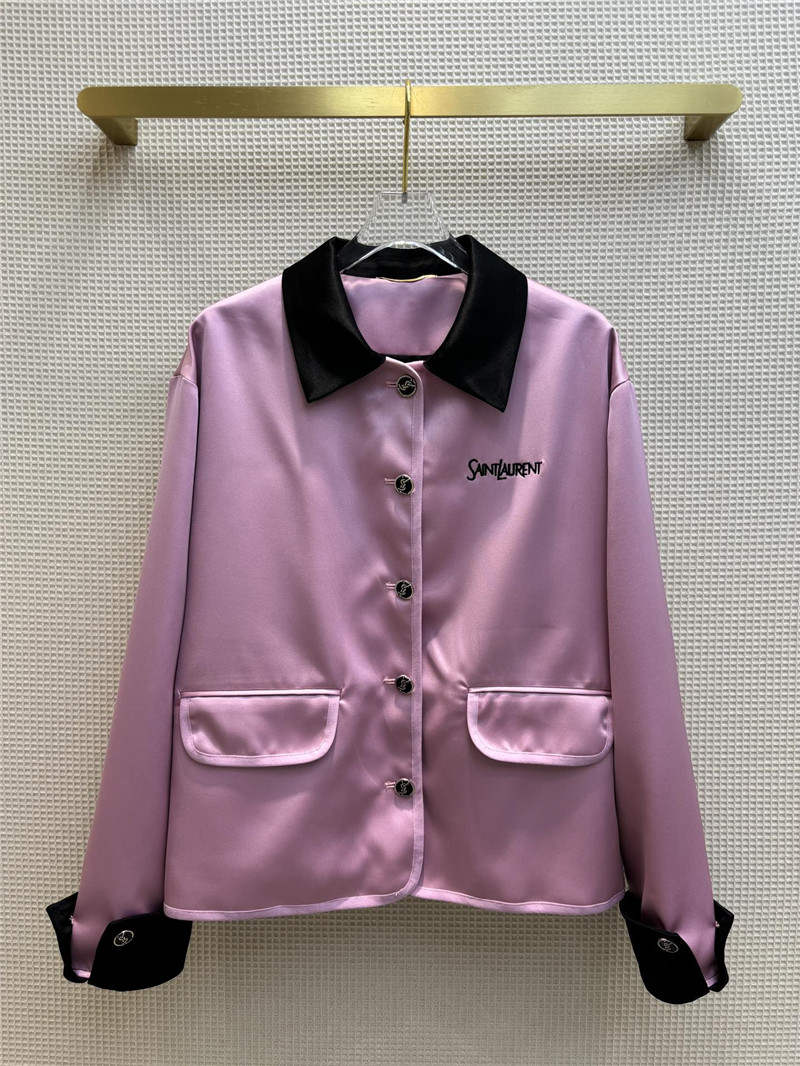 Y51 contrasting small lapel satin jacket