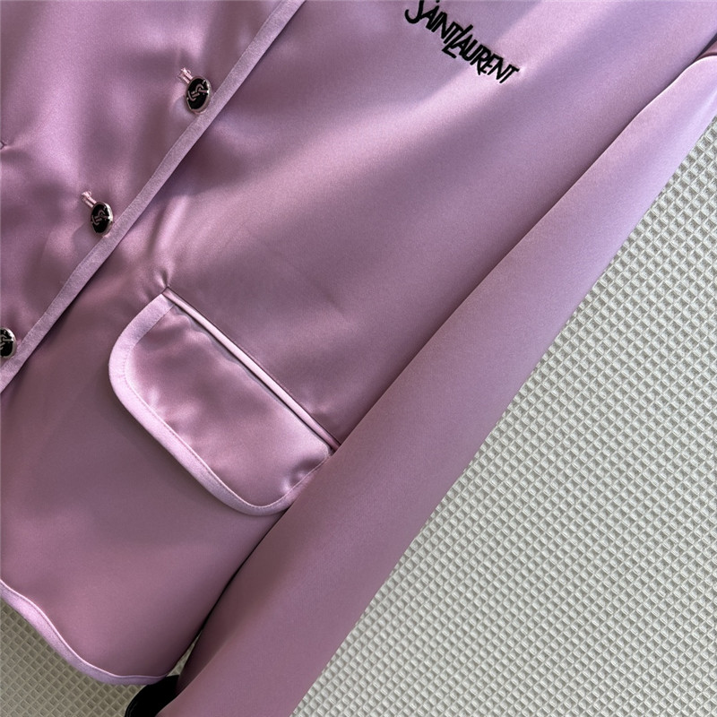 Y51 contrasting small lapel satin jacket