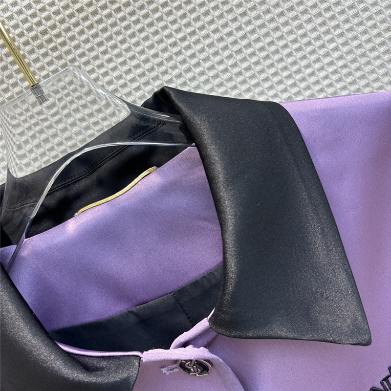 Y51 contrasting small lapel satin jacket