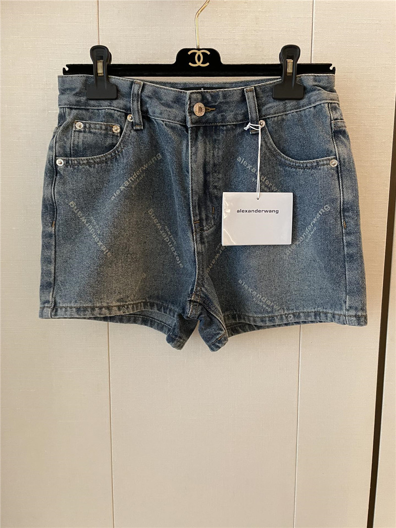 A1exa*der wang new small letter laser burnt denim shorts