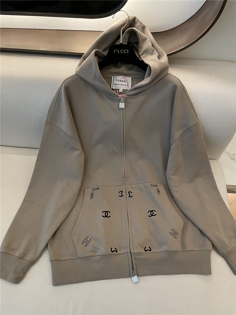 Ch**el logo hooded sweatshirt grey