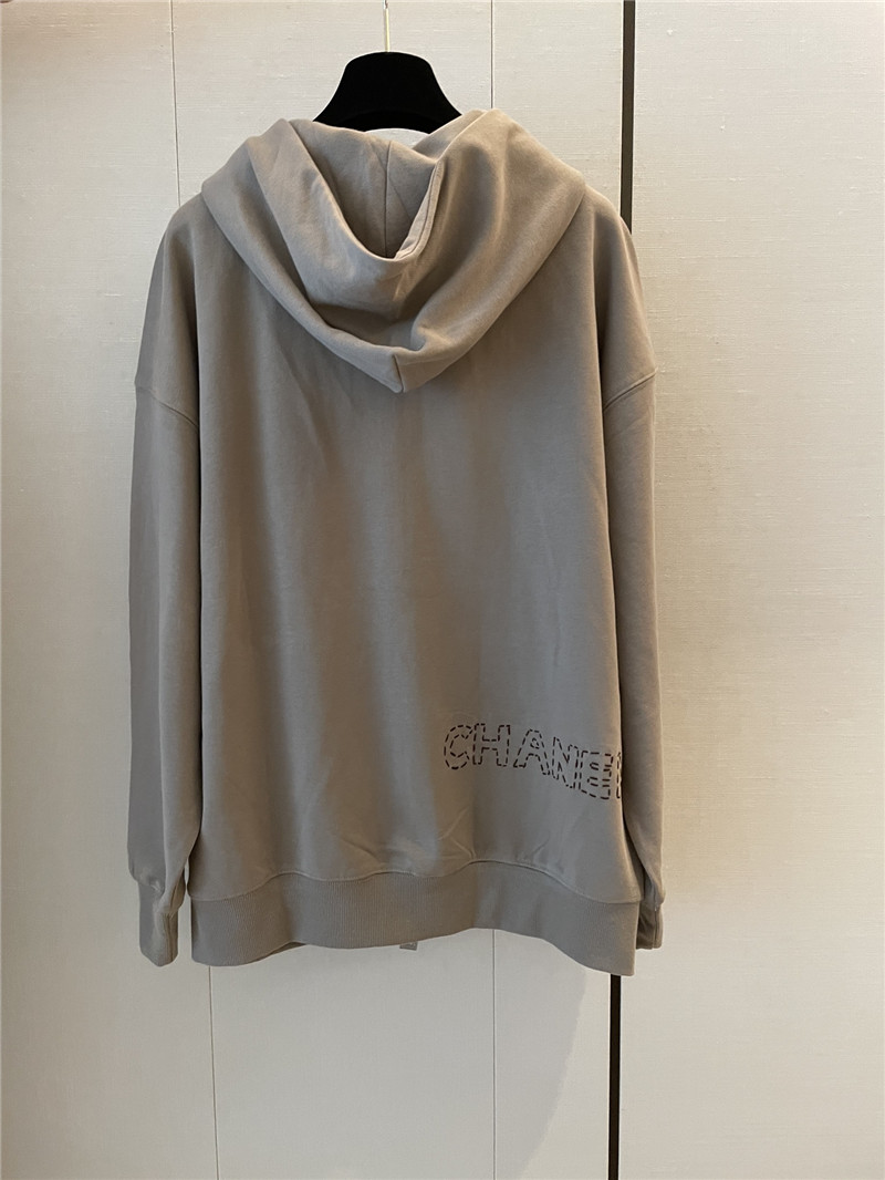 Ch**el logo hooded sweatshirt grey
