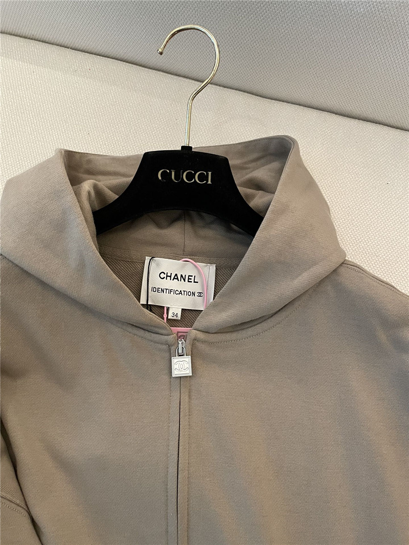 Ch**el logo hooded sweatshirt grey