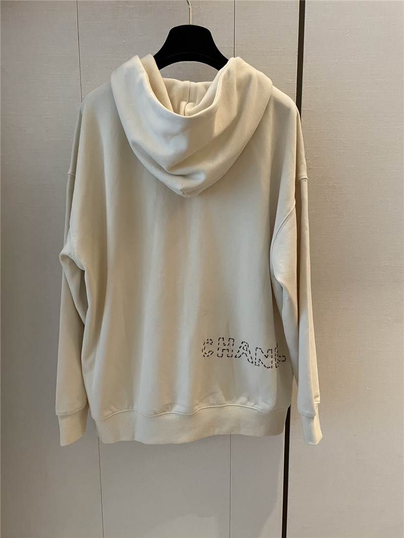 Ch**el logo hooded sweatshirt beige