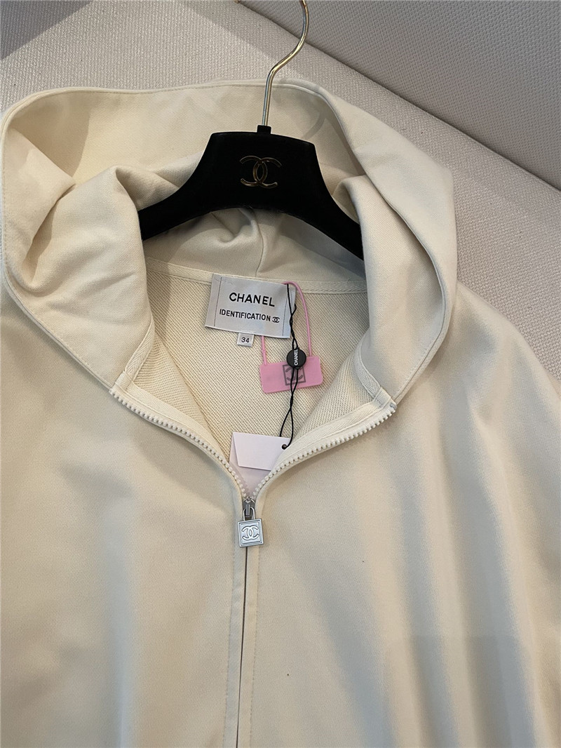 Ch**el logo hooded sweatshirt beige