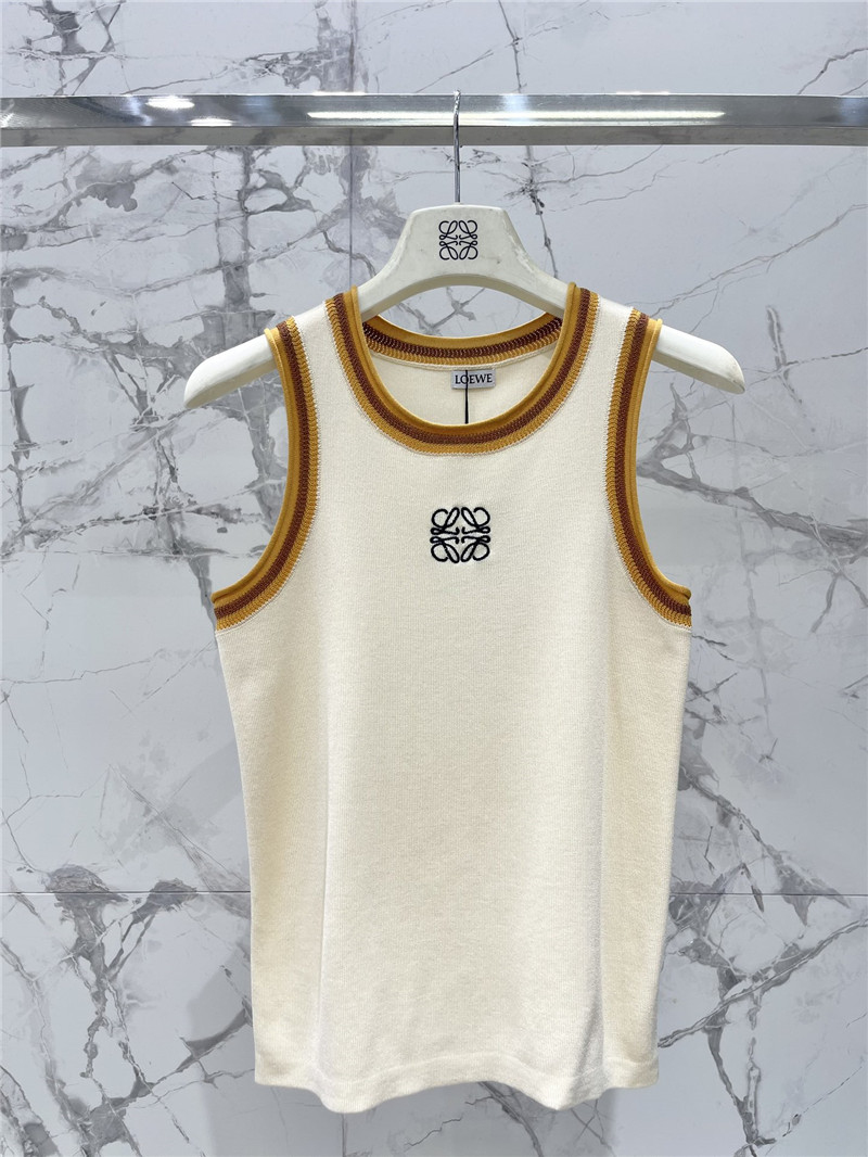 L0ew* rolled hem colorblock embroidered logo tank top