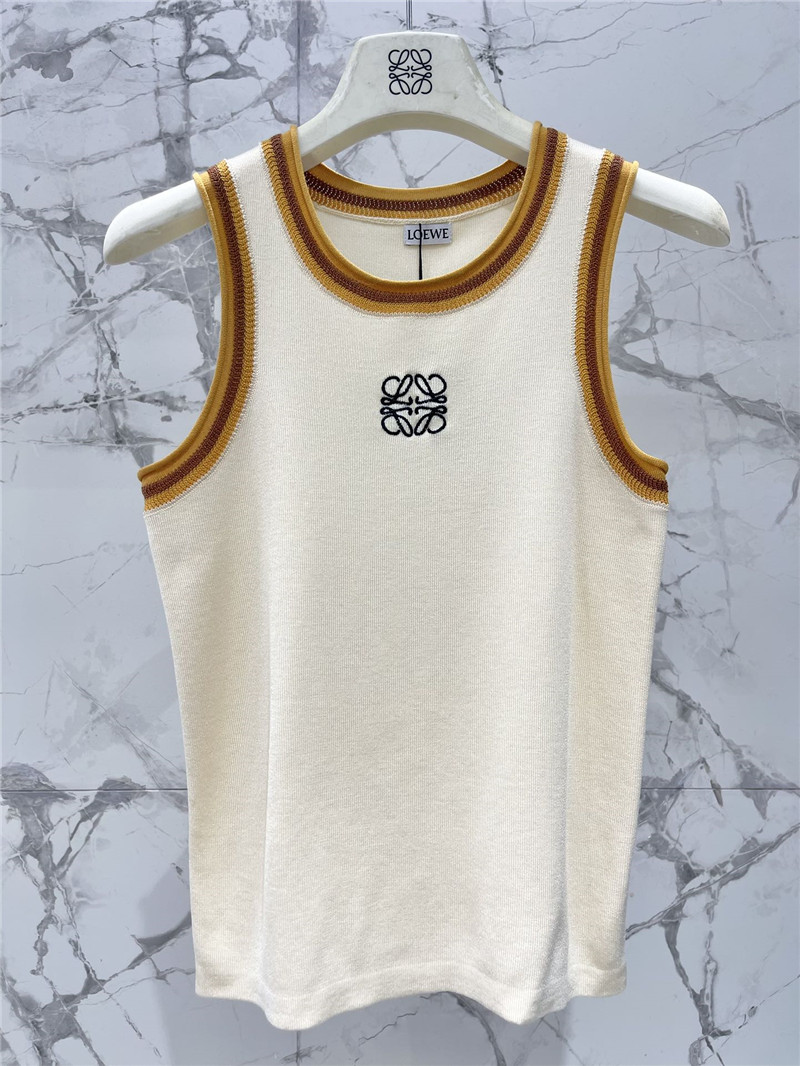 L0ew* rolled hem colorblock embroidered logo tank top