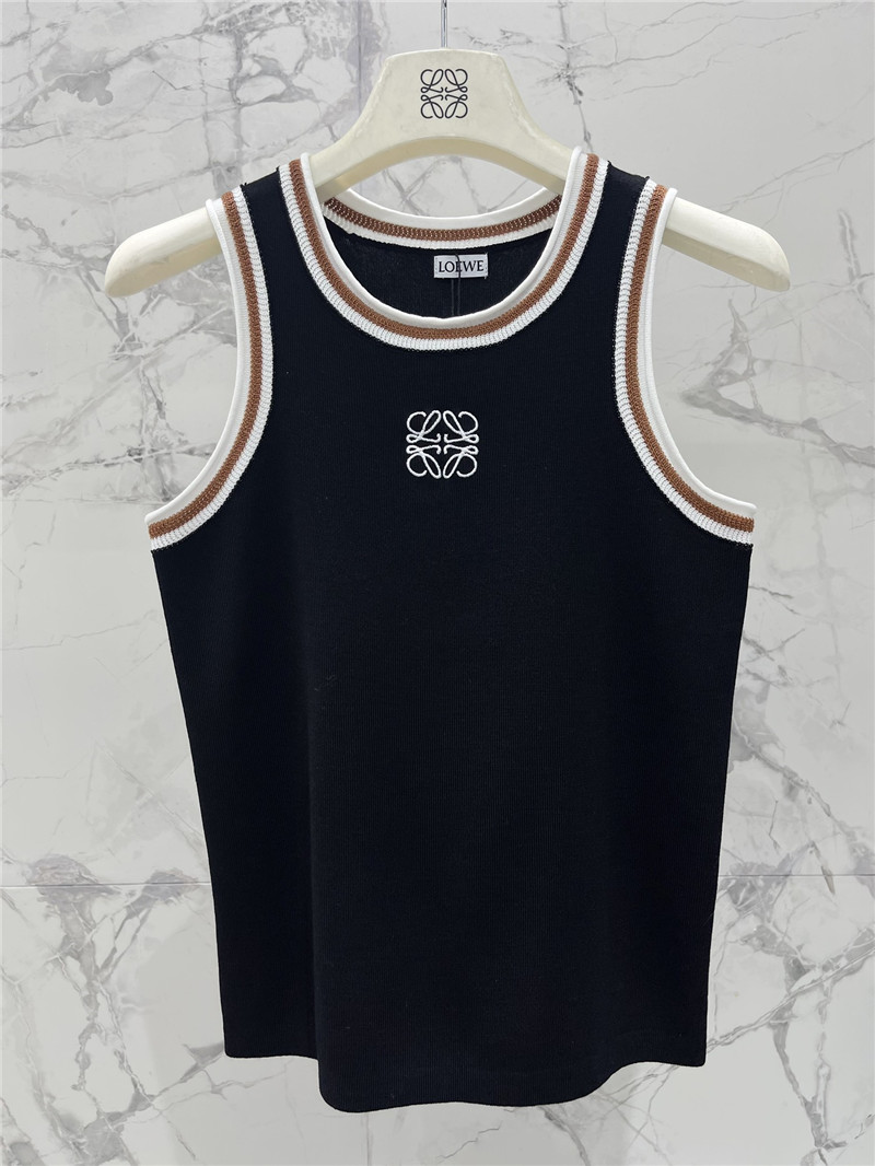 L0ew* rolled hem colorblock embroidered logo tank top