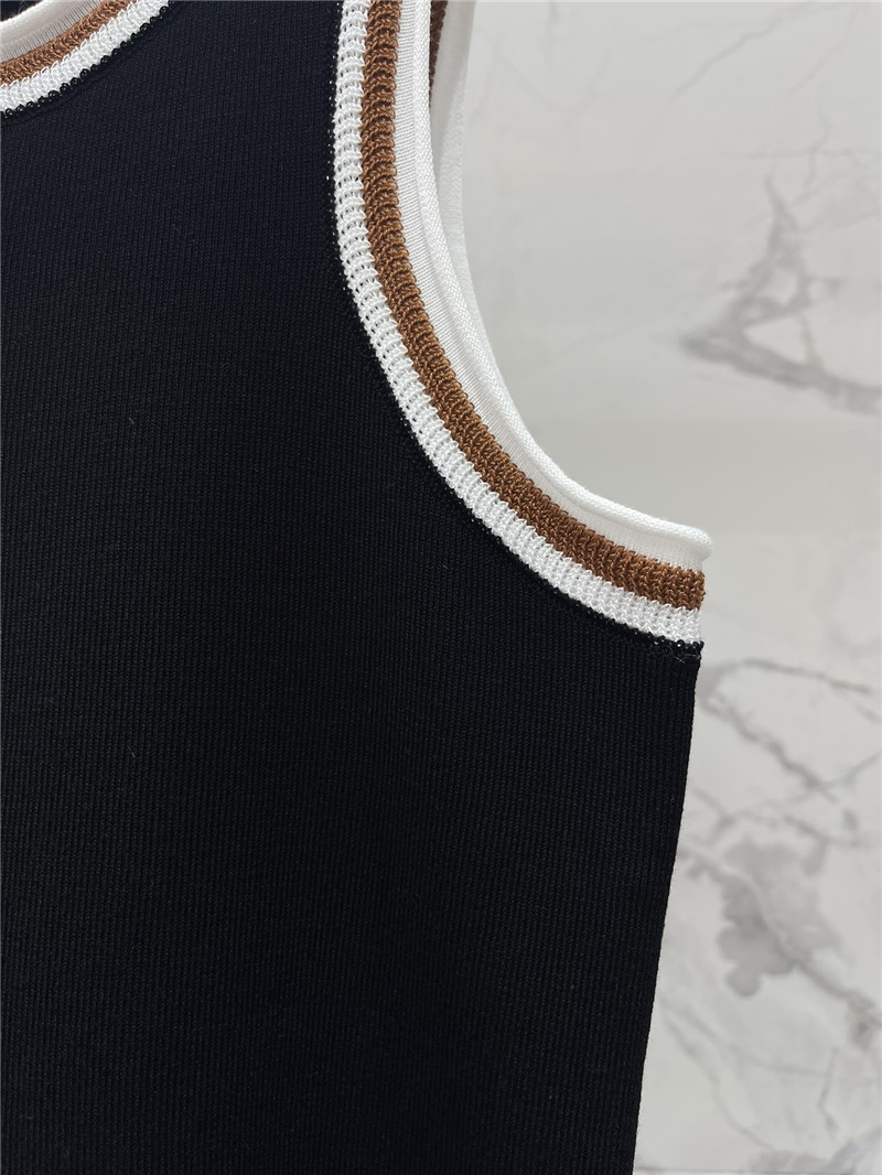 L0ew* rolled hem colorblock embroidered logo tank top