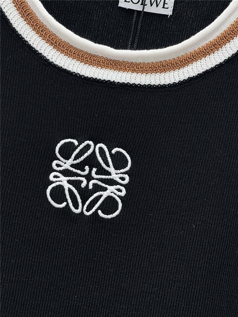 L0ew* rolled hem colorblock embroidered logo tank top