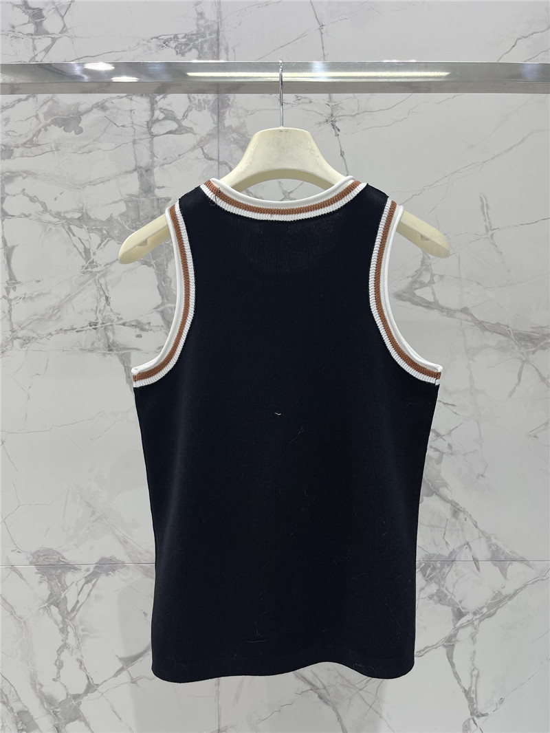 L0ew* rolled hem colorblock embroidered logo tank top