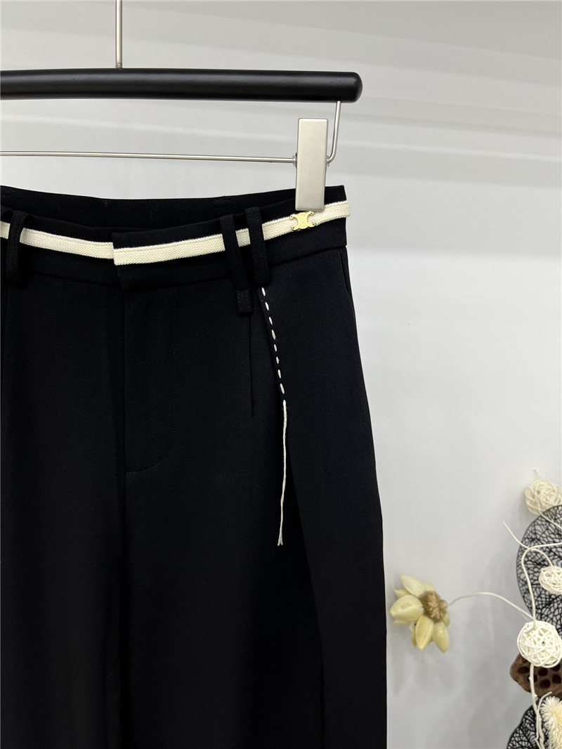 Ce1i*e new contrasting webbing wide-leg trousers