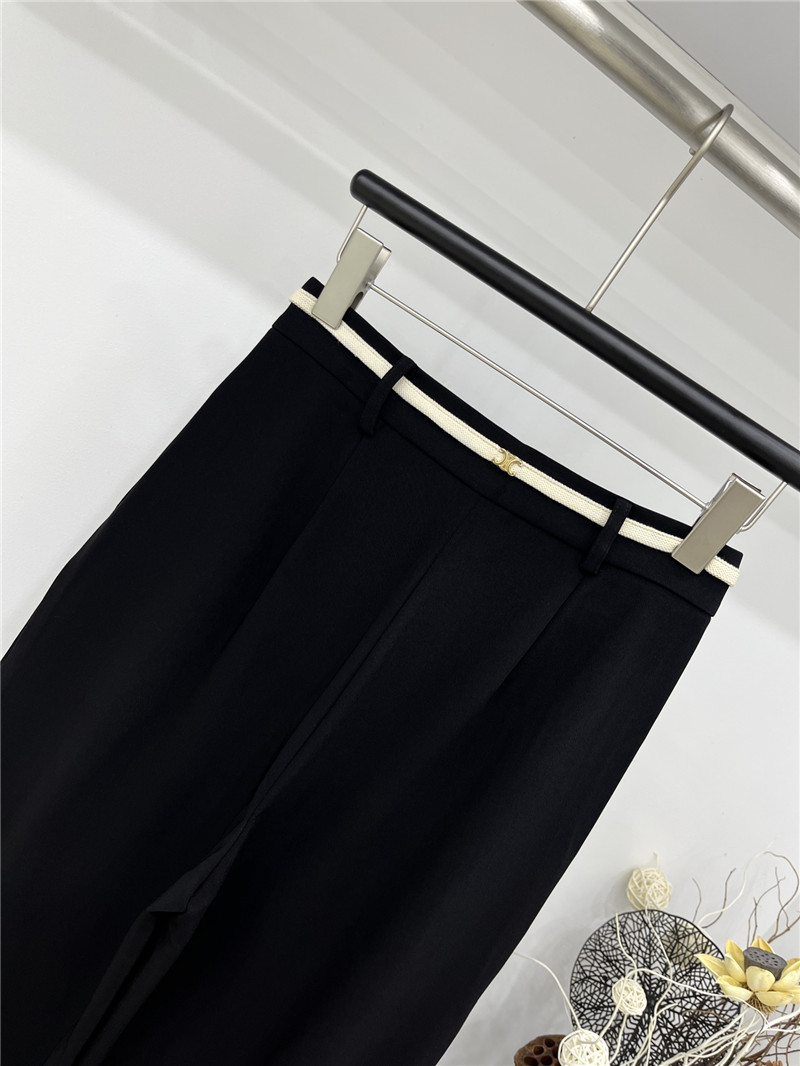 Ce1i*e new contrasting webbing wide-leg trousers