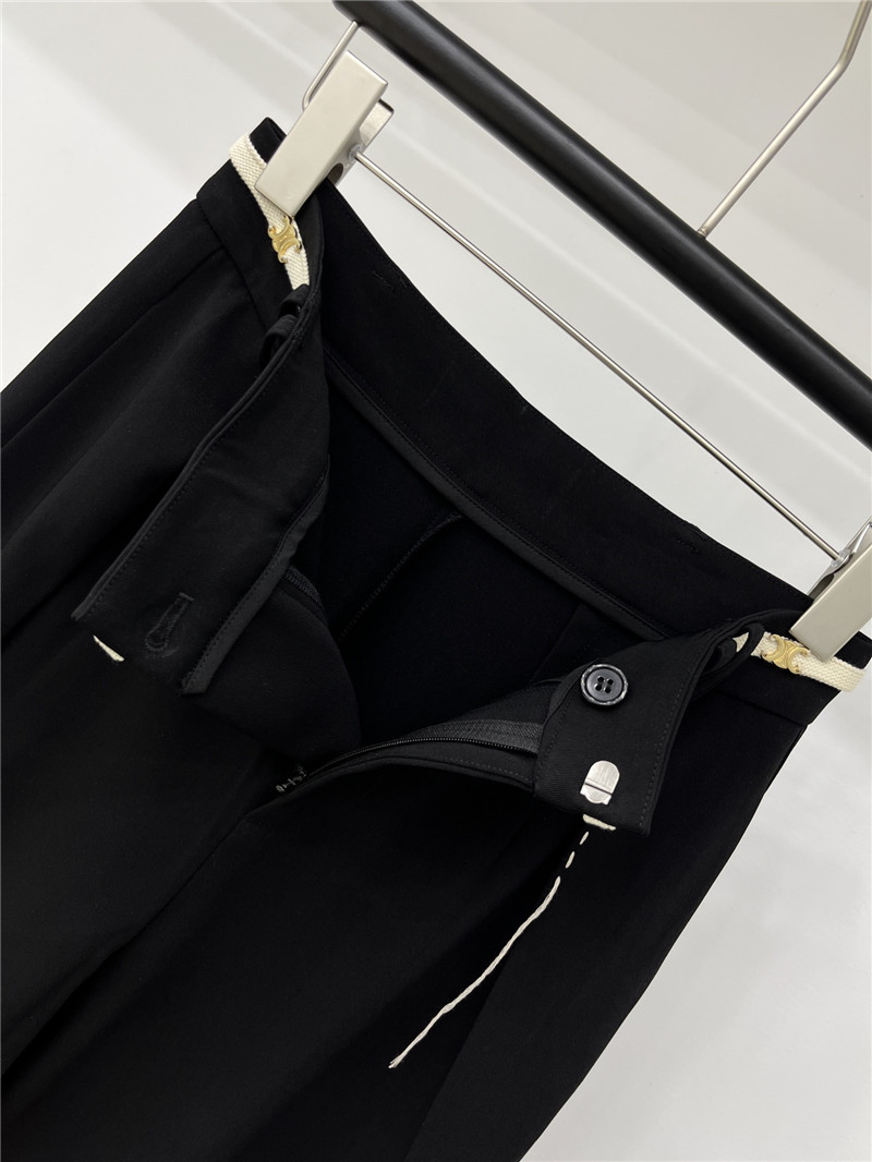 Ce1i*e new contrasting webbing wide-leg trousers