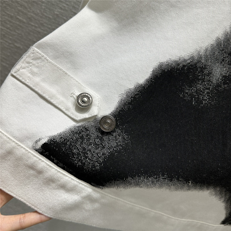 D10r eiffel tower printed washed denim jacket