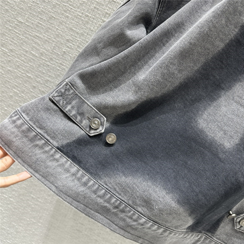 D10r eiffel tower printed washed denim jacket