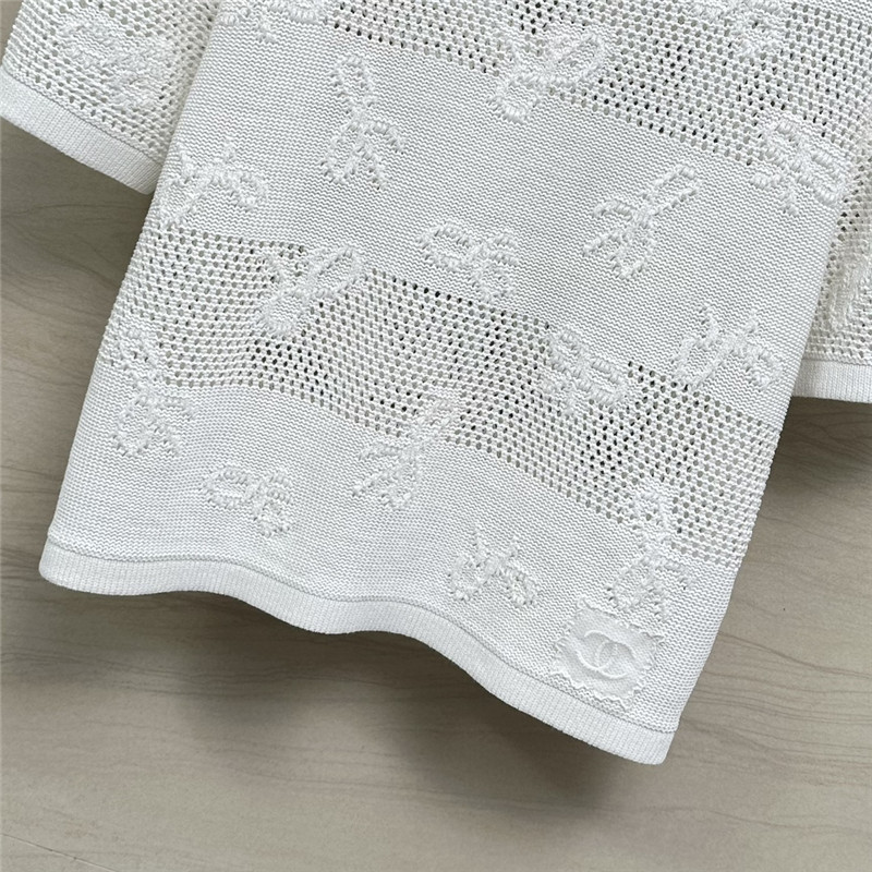 Ch**el bow crochet classic rhombus knitted top